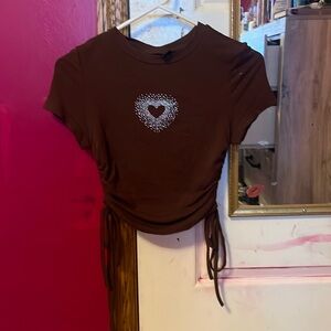 brown heart shirt